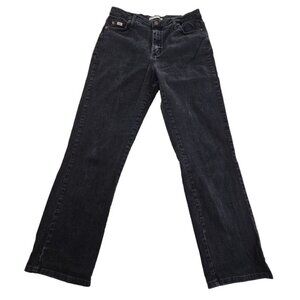 Lee Jeans Women's 12 Long W32 L32 Black Mid-Rise Relaxed Straight Leg EUC